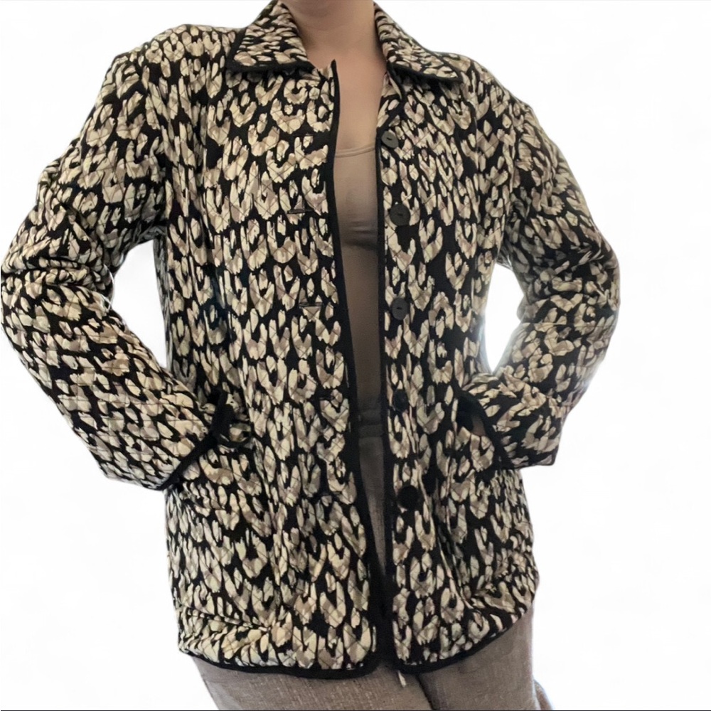 Maggy London Women’s 100% Silk Abstract Print Jacket Blouse Size 6